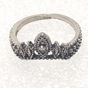 Crown Tiara Ring Size 5 Jewelry Boho Statement Piece Sterling Silver (unstamped)